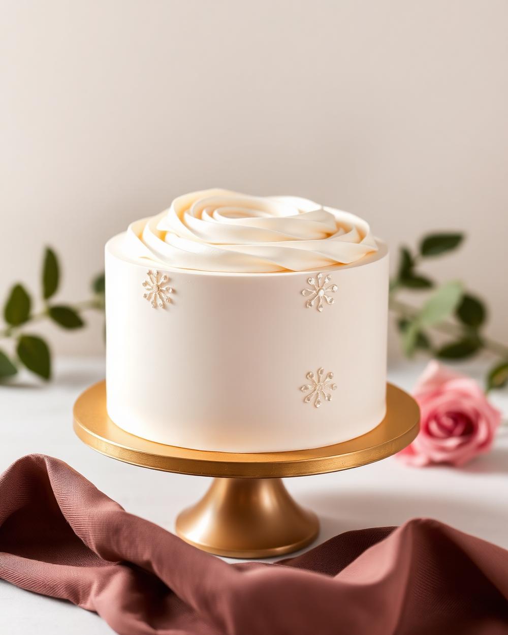 A berry-topped celebration cake on a stand