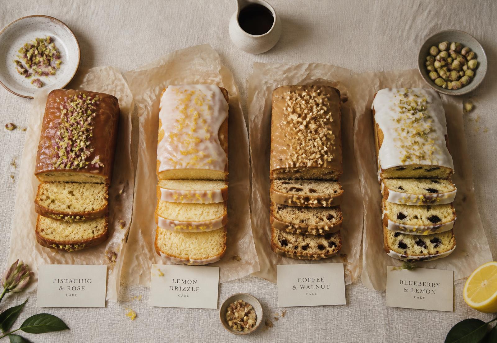 A sliced glazed loaf cake