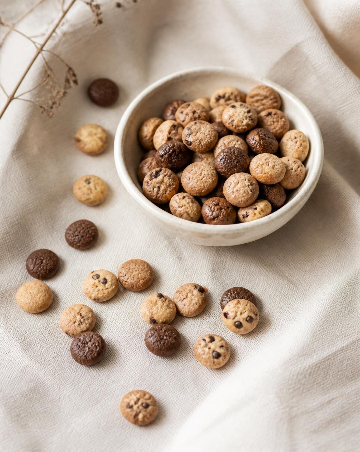 Mini cookies arranged for sharing